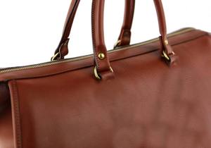 Sac de voyage week-end en cuir de vachette pleine fleur de luxe pour homme, avec logo personnalisé - Product Image 6