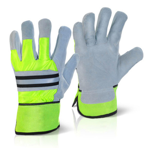 Guantes de cuero cálidos para invierno, guantes de seguridad para patrulla de tráfico, terciopelo grueso, impermeables, a prueba de viento, protección para manos y brazos - Product Image 1