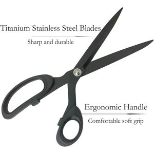 Tijeras Profesionales para Confección, Tijeras para Coser Cuero y Tela, Recubrimiento de Titanio, Hoja de Acero Inoxidable, Tijeras de Sastre para Adultos - Product Image 3