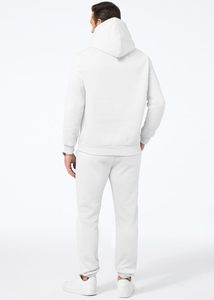 Ensemble de survêtement homme en coton brossé vert olive 450 GSM personnalisé pour impression en relief, motif uni, pantalon de jogging à capuche, tenue d'hiver épaisse - Product Image 1