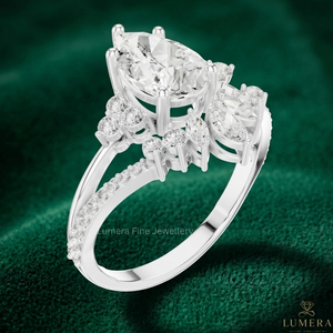 Pear Cut Moissanite Bridal <b>Ring</b> <b>Set</b> 925 Sterling <b>Silver</b> Wedding Engagement <b>Ring</b> for Women - Product Image 4