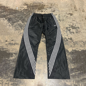 White Stripe Canvas Track Pants Men Lightweight Breathable Eco-Friendly Quick Dry Loose Fit <b>Drawstring</b> Closure Casual <b>Trousers</b> - Product Image 4