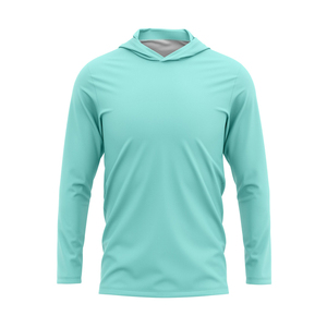 Camiseta de Manga Larga con Capucha para Hombre, Color Rosa Sólido, Informal, Tejida, Corte Regular - Product Image 5