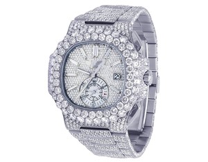 Reloj de Lujo para Hombre, de Acero Inoxidable, con Moissanita, Estilo Vintage Deportivo, con Moneda Antigua, Cronógrafo, Movimiento Mecánico, Edición Limitada, 41 mm, Analógico - Product Image 2