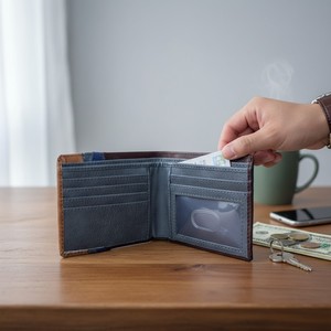 PU Leather Bifold Card <b>Holder</b> <b>Wallet</b> Slim Foldable Card Case for Travel Daily Use - Product Image 2