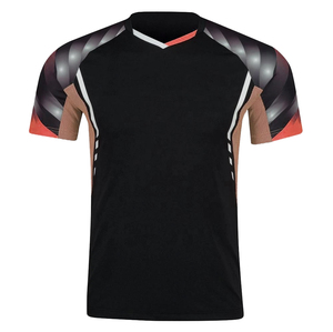Camiseta Deportiva Loki Wholesale R6 de Secado Rápido y Transpirable para Tenis de Mesa y Bádminton, Manga Corta, Cuello en V, Unisex, Malla de Spandex, para Verano - Product Image 2