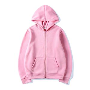 Alta calidad 100% algodón Oversize Unisex Custom Logo Zip Up Hoodie Plain Blank Full Zip Up Hoodie para mujer - Product Image 2