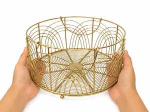 VISHAL HANDICRAFT Silver Stainless Steel Rectangle Standing Decorative Fruit Vegetable <b>Storage</b> <b>Basket</b> for Kitchen Modern <b>Wire</b> - Product Image 4