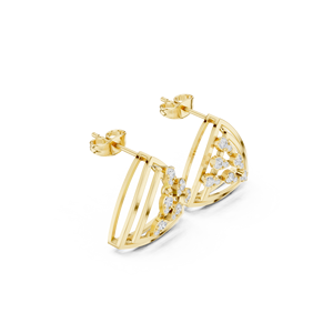 Spikehues Jewels Pendientes de hoja adornados con cristal chapado en oro de 14K - Product Image 3