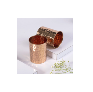 Ornate Copper <b>Tumbler</b> <b>Set</b> With Matching Copper Bowl Embossed Floral Paisley Pattern Traditional Indian Tableware - Product Image 3