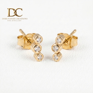 Pendientes de Diamantes Cultivados en Laboratorio de Oro Sólido de 9k con Diseño Elegante de Última Moda, Corte Brillante, Certificados, Joyería Fina de Lujo para Mujer - Product Image 1