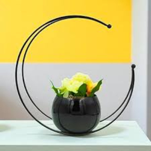 Florero Metálico Premium en Forma de Luna Creciente, Decoración Geométrica Moderna de Hierro para Mesa, Ideal para Sala de Estar, Oficina y Regalos de Lujo, en Oferta - Product Image 2