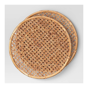 Salvamanteles redondo hecho a mano de jacinto de agua y ratán, ecológico, antideslizante, resistente al calor, tejido, para cocina estilo boho o rústico. - Product Image 5