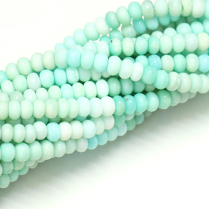 ลูกปัดโอปอลสีเขียวทะเลทรงรอนเดลล์: อัญมณีคุณภาพระดับ AAA, ความยาว 16 นิ้ว - Product Image 4