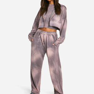 Pantalon de jogging oversize pour femme, taille élastique, devant plat, 100 % coton molletonné, tendance 2026, haute qualité - Product Image 5