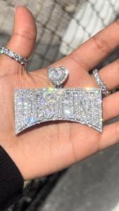 Colgante 'DESTINY' con Incrustaciones de Diamantes, Colgante Personalizado, Colgante con Letra Mayúscula, Colgante de Rapero, Joyería Hip Hop - Product Image 2