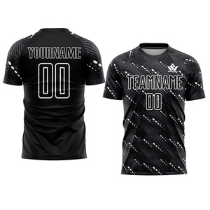 Camiseta de Fútbol Personalizada para Hombre SPARKWELL, Negra, con Estampado Sublimado, Absorbente de Humedad, Ajustada, Manga Corta, para Adultos, 100% Algodón - Product Image 6