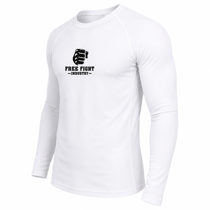 Chemise de compression à manches longues pour homme Free Fight Industry, blanche, en polyester à séchage rapide - Product Image 3