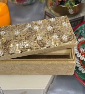 Embroidery and Beaded Jewelry Organizer Handmade and Ladies Use <b>Box</b> by whimsy art craft - Product Image 5