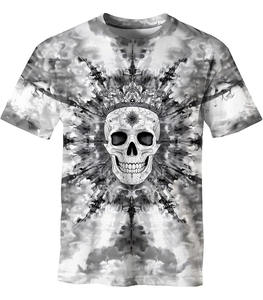 T-shirt graphique tête de mort craquelée noir et blanc 100% coton, audacieux et affirmé - Product Image 1
