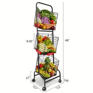 Elegante diseño de metal de tres niveles que convierte esta frutera en adecuada tanto para cocinas informales como para áreas de comedor formales. - Product Image 3