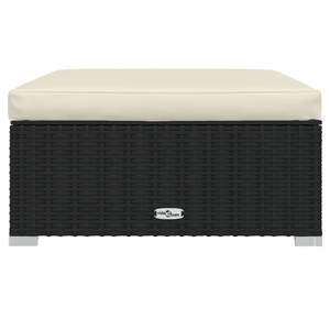 Poggiapiedi da Patio in Poly Rattan nero con cuscino 27.6 "x 27.6" x 11.8" - Product Image 3