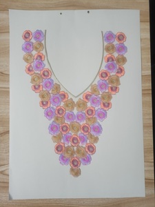 "Luxury Custom Embroidered Neck Lace, High-Quality Handcrafted & Machine-Embroidered Designs for Dresses, <b>Tops</b>, Blouses, Bridal - Product Image 6