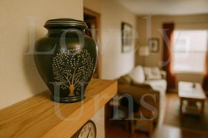 Urne funéraire en laiton vert Vale pour adulte, urne de crémation, souvenir commémoratif, urne en laiton artisanale, élégante décoration commémorative pour la maison, urne hommage. - Product Image 2