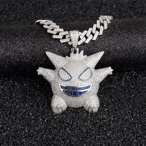 Colgante de Monstruo Iced Out de Plata de Ley S925 para Hombre, Cadena Cubana, Estilo Hip Hop, con Diamantes de Moissanita, Collar Bling para Raperos y Chicos - Product Image 4