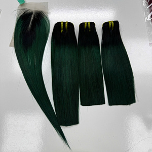 Paquete de Cabello Humano Virgen Vietnamita Crudo con Doble Trama y Cierre, Color Verde Ombre, Envío Rápido, Calidad Premium de Lujo - Product Image 5