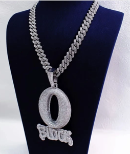 จี้เงินแท้ 925 ประดับเพชรโมอิสซาไนต์ทรง O แบบ Iced Out สร้อยคอจี้ตัวอักษรแบบกำหนดเอง เครื่องประดับฮิปฮอป ของขวัญ - Product Image 2