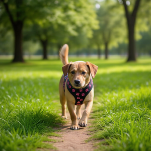 Yommy Pet Harness 56-81cm Adjustable For Dogs With Pink Paw Print Design - Product Image 2