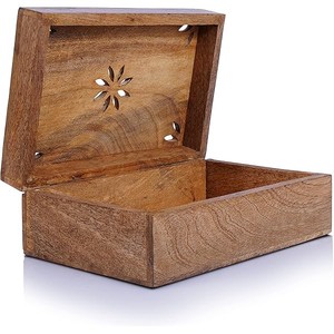 Handcrafted Wooden Storage <b>Box</b> with Hinged Lid Decorative <b>Keepsake</b> Organizer for Jewelry Gifts and Home Decor - Product Image 6