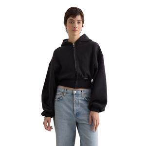 Sudadera Corta de Algodón para Mujer, Fabricada en Pakistán, al por Mayor, Lisa, de Manga Larga, con Efecto Ácido, Estilo Urbano, para Gimnasio, Personalizable - Product Image 1