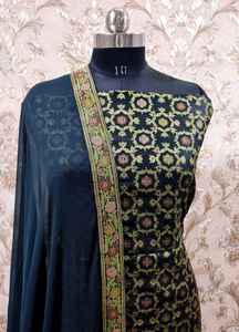 Costume en soie pure Banarasi 3 pièces jaal - Product Image 3