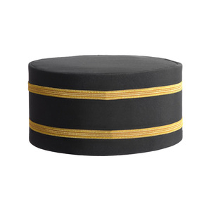 Purple Gold Laurel Crest Premium Regalia <b>Cap</b> High Quality Grand Master Blue Lodge Crown <b>Cap</b> Black Gold Band Purple Embroidered - Product Image 2