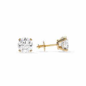 Pendientes de Diamantes Naturales de Corte Brillante Redondo, Chapados en Oro Rosa de 18K, Unisex, de Lujo, para Compromiso - Product Image 3