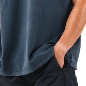 Camiseta sin mangas oversize vintage azul marino para hombre, ideal para gimnasio y entrenamiento, OEM al por mayor - Product Image 3