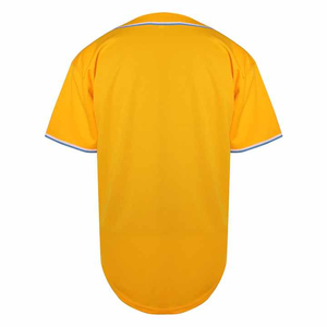 Camiseta de Béisbol Amarilla Personalizada Unisex de Manga Corta 100% Poliéster Transpirable con Impresión Sublimada OEM Disponible - Product Image 2