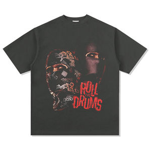 T-shirt en coton personnalisé avec impression DTG, style streetwear, vintage, effet délavé à l'acide - Product Image 3