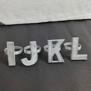 Anillo de Servilleta de Lujo con Letra Inicial E F G H, Soporte de Servilleta de Metal de Aluminio de una Sola Pieza para Decoración de Mesa de Banquete de Hotel - Product Image 6