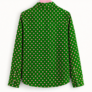 Camisa Formal de Negocios con Botones Alpha Kappa Alpha Sorority, Camisa de Vestir con Cuello y Botones Delanteros con Estampado de Puntos para Mujer - Product Image 3