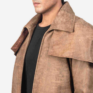 Chaqueta de Cuero Larga para Hombre, de Alta Calidad, Ligera, con Corte Moderno, Acabado Suave, Elegante, para Viajes de Negocios - Product Image 5