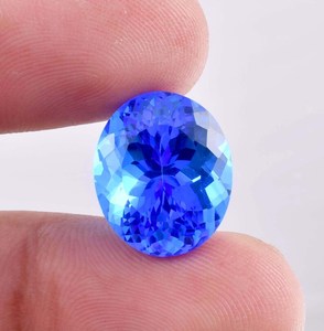 Tanzanita azul natural brillante, corte ovalado, certificada por GIA, piedra preciosa suelta de alta gama para la fabricación de anillos y joyería. - Product Image 2