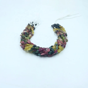 Cuentas de Turmalina Multicolor Talladas a Mano en Forma de Hoja, Cuentas Lisas de Piedras Preciosas Naturales para la Fabricación de Joyas - Product Image 5