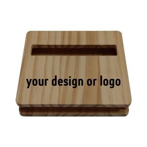 Support de téléphone portable en bois naturel personnalisé avec amplificateur de son intégré – Support de bureau DIY - Product Image 4