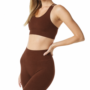 Women's Seamless 2-Piece Yoga Set Sports Bra High Waist Leggings Solid Color Racerback <b>Crop</b> <b>Top</b> Full Length Quick Dry Activewear - Product Image 1