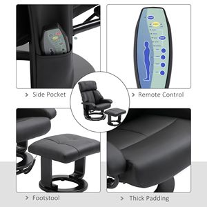 Poggiapiedi Massaggiante Vibrante a 10 Punti con Funzione Riscaldante, Compatibile USB, per Sedia, Divano e Ottomana, Ideale per Soggiorno e Camera da Letto - Product Image 6
