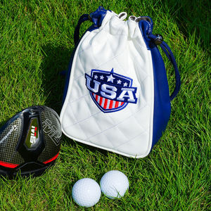 Pochette pliable en cuir PU pour balles de golf, sac matelassé à cordon pour tees de golf, accessoire de sport portable pour le parcours - Product Image 1