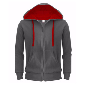 Sweat-shirt à capuche zippé en polaire pour homme, personnalisable, élégant, avec fermeture éclair contrastante, vierge, décontracté, pour la vente en gros - Product Image 5